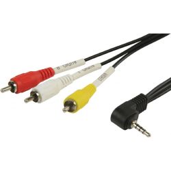 Câble audio vidéo 1.5m, connecteur 3,5 mm mâle vers 3x RCA mâle