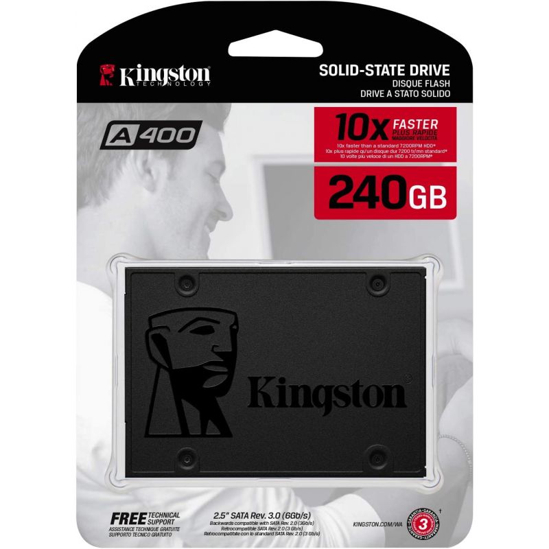 SSD 240Go Kingston A400, 500/350Mb/s, SATA3 - CARON Informatique