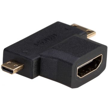 Adaptateur HDMI femelle vers micro HDMI et mini HDMI - 129904