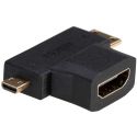 Adaptateur HDMI femelle vers micro HDMI et mini HDMI - 129904