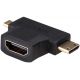 Adaptateur HDMI femelle vers micro HDMI et mini HDMI - AKYGA AK-AD-23