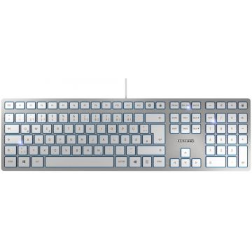 Clavier CHERRY KC6000 SLIM, 105+6 touches USB - gris silver - JK-1600FR-1