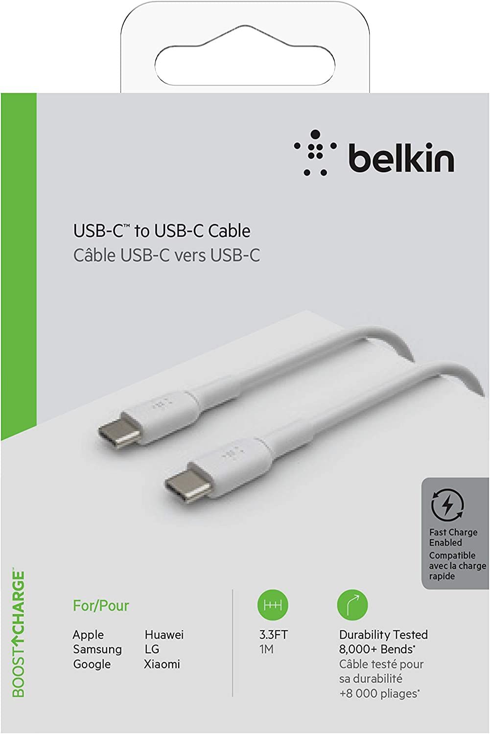 BELKIN Câble USB-A vers USB-C 3m blanc
