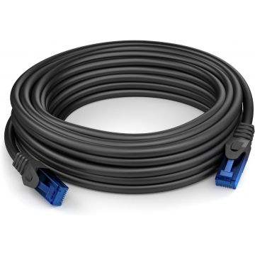 Cable réseau 30m ethernet RJ45 UTP Cat 6, Noir