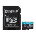 microSDXC 512Go KINGSTON Canvas Go Plus 170R A2 U3 V30 Card + ADP