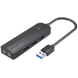 Hub USB 3.0 avec 3 ports et carte son 2x TRS 3,5mm CHIBB 0,15m