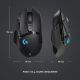 Souris Logitech G502 LIGHTSPEED, sans fil, 11 boutons - 910-005568