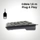 Clavier Perixx PERIBOARD-317, grandes lettres, USB