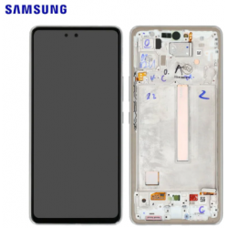 Bloc vitre écran châssis pour Samsung Galaxy A53 - blanc