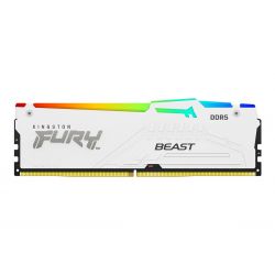 DIMM 16Go DDR5 6000Mhz RGB - KINGSTON FURY BEAST blanche - KF560C36BWE2A-16