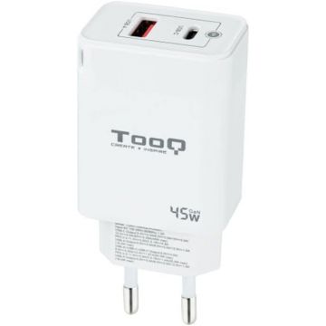 Chargeur TOOQ 45W - USB & USB-C - TQWC-GANQCPD45WT