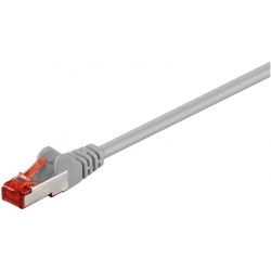 Cable réseau 2m ethernet RJ45 Cat6 S/FTP Gigabit, GRIS - Goobay 93570